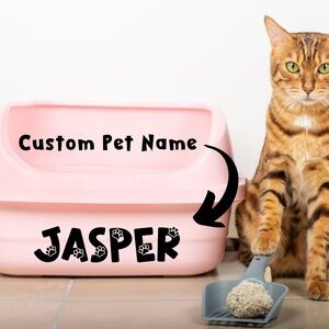 Custom Paw Prints Pet Name Decal Stickers - 4 Inches- 2 Pack